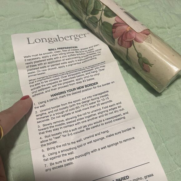 Longaberger Botanical Fields Wallpaper Border Full Roll - Picture 3 of 4